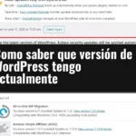 Como saber que versión de WordPress tengo actualmente